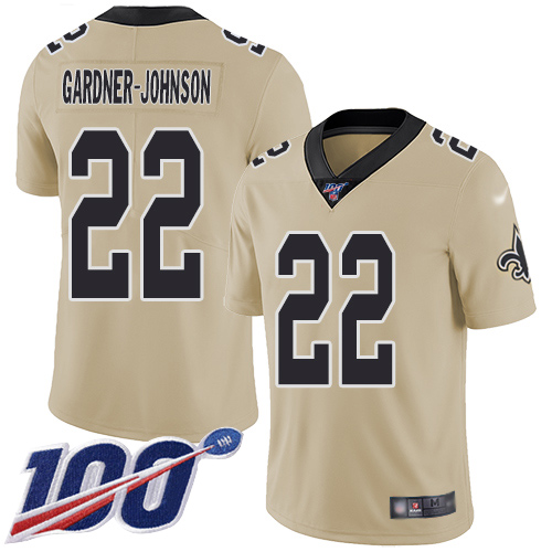 Men New Orleans Saints Limited Gold Chauncey Gardner Johnson Jersey NFL Football 22 100th Season Inverted Legend Jersey